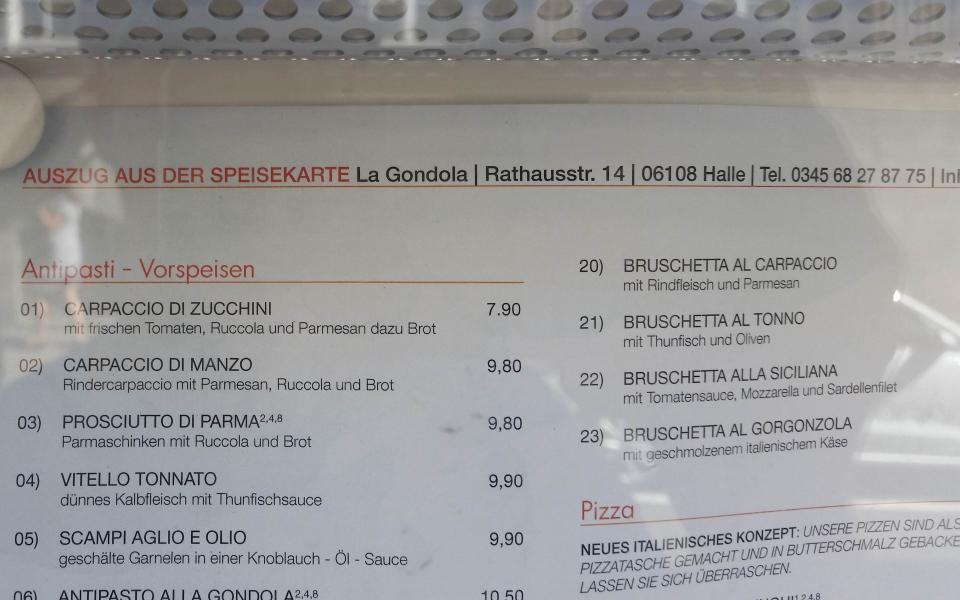 Speisekarte Ristorante La Gondola, Rathausstraße, Stadtmitte aus Halle (Saale) 5