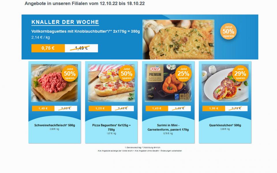 Angebote Werbung ab 12. Oktober 2022 bei frostKauf - Ihr Tiefkühl-Discount, Großer Marktweg, Rückmarsdorf aus Leipzig