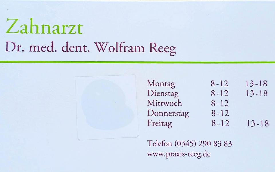 Dr. med. Wolfram Reeg Zahnarzt aus Halle (Saale) 2