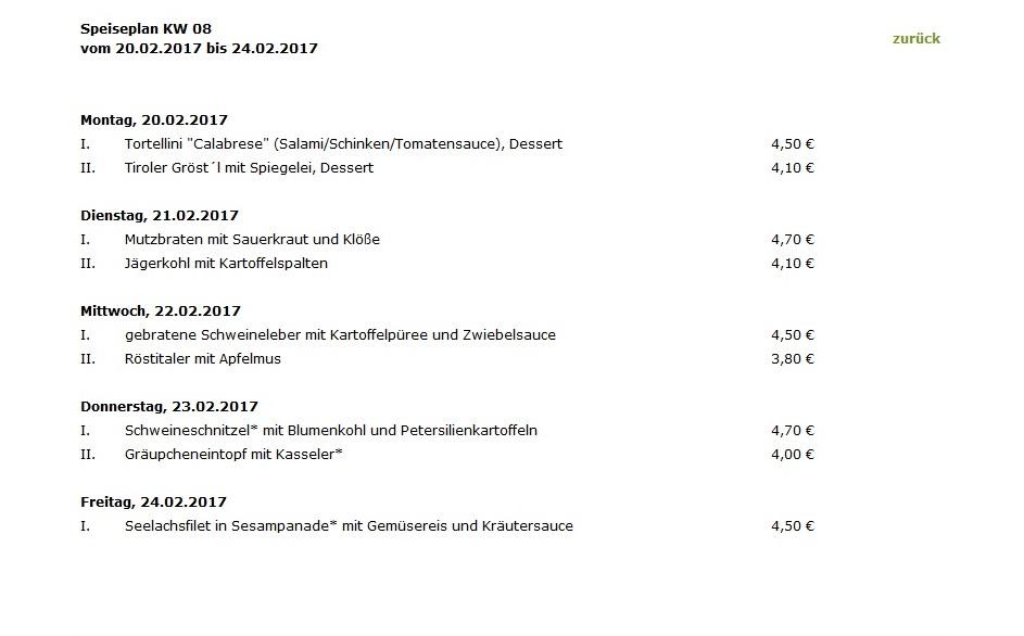 Speiseplan KW 08 vom 20.02.2017 bis 24.02.2017 Oertel's Bistro, Inh. Jens Füßler Eutritzsch aus Leipzig