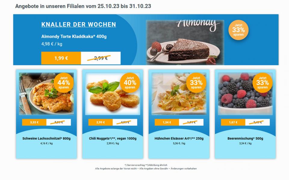 Angebote Werbung ab 25. Oktober 2023 bei Frostkauf – Ihr Tiefkühl-Discount, Berliner Allee aus Hohenwarsleben