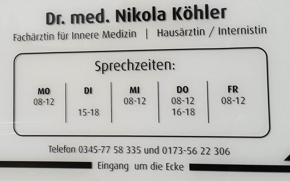 Dr. med. Nikola Köhler - Internistin aus Halle (Saale)