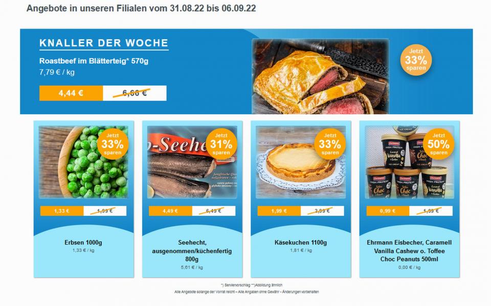 Werbung Angebote ab 31. August 2022 frostKauf - Ihr Tiefkühl-Discount - Biesdorf, Weißenhöher Straße, Biesdorf aus Berlin