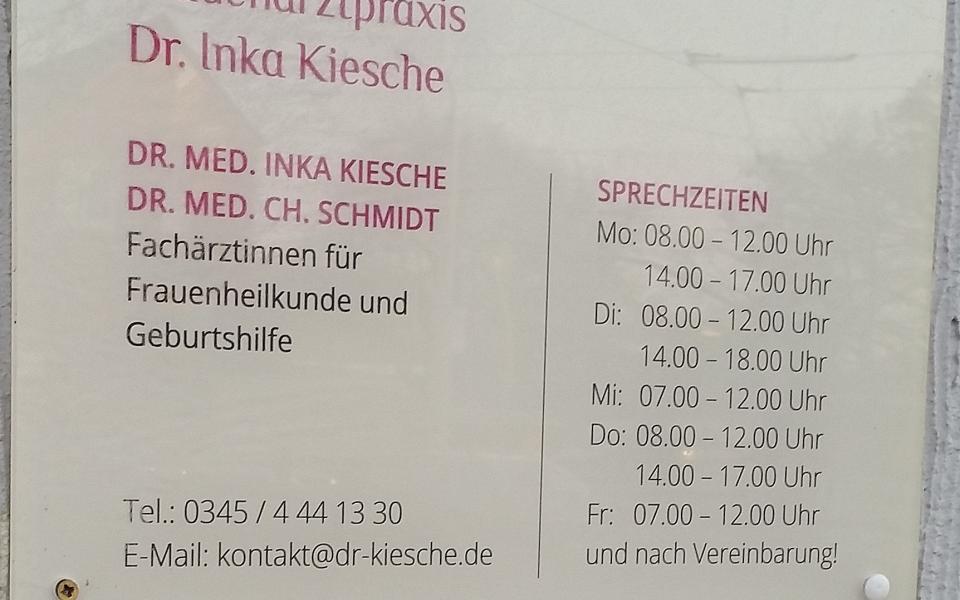 Dr. med. Inka Kiesche Dr. med. Ch. Schmidt - Frauenärztin aus Halle (Saale) 2