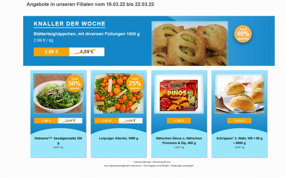 Angebote Werbung ab 16. März 2022 bei Frostkauf – Ihr Tiefkühl-Discount, Berliner Allee aus Hohenwarsleben