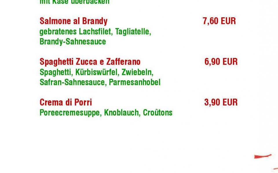 Mittagskarte vom La Osteria - Italienisches Restaurant aus Dresden 2