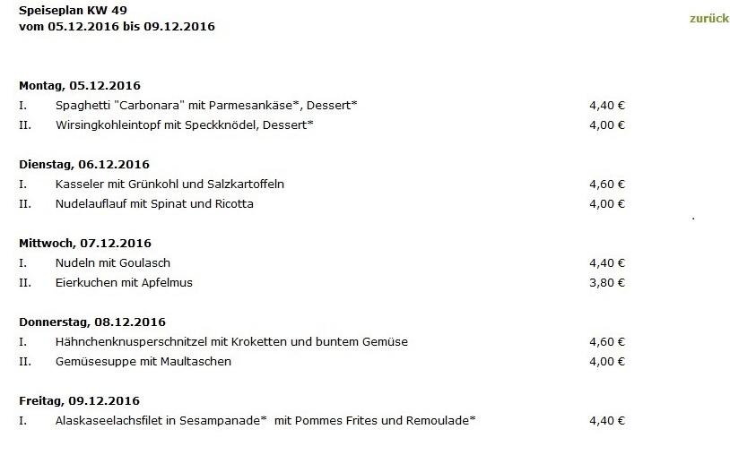 Speiseplan KW 49 vom 05.12.2016 bis 09.12.2016 Oertels Bistro - Eutritzsch aus Leipzig
