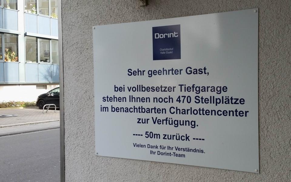 Tiefgarage Dorint Hotel - Charlottencenter aus Halle (Saale) 2