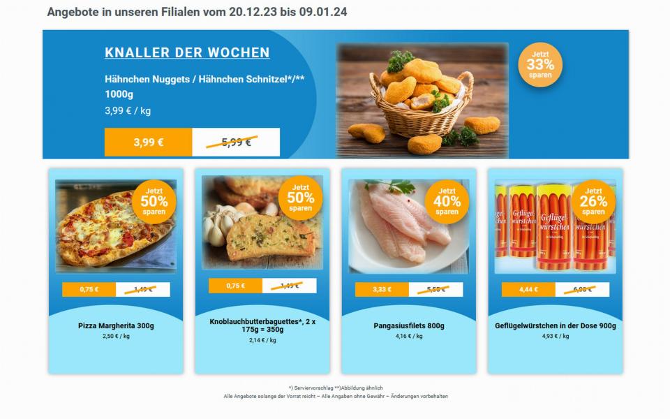 Angebote Werbung ab 20. Dezember 2023 bis 09.01.2024 bei Frostkauf – Ihr Tiefkühl-Discount, Berliner Allee aus Hohenwarsleben