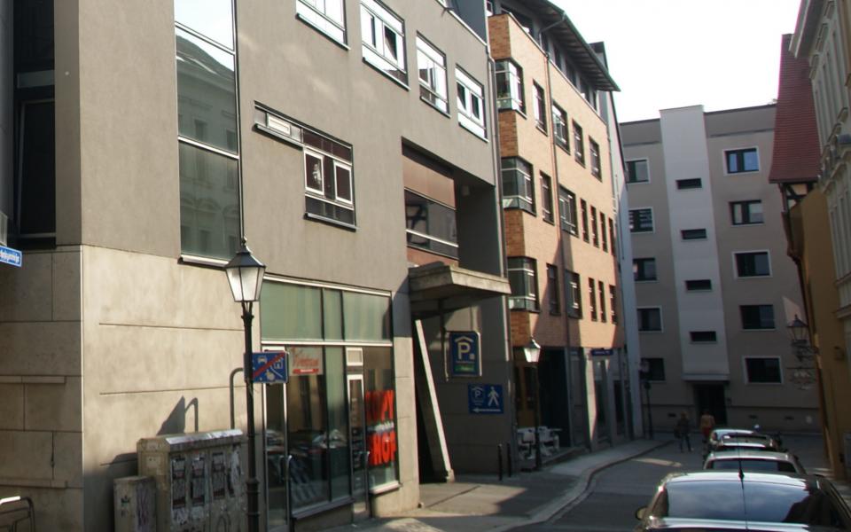 Parkhaus Haendelhaus-Karree Einfahrt in die Dachritzstraße 10 von Halle (Saale)