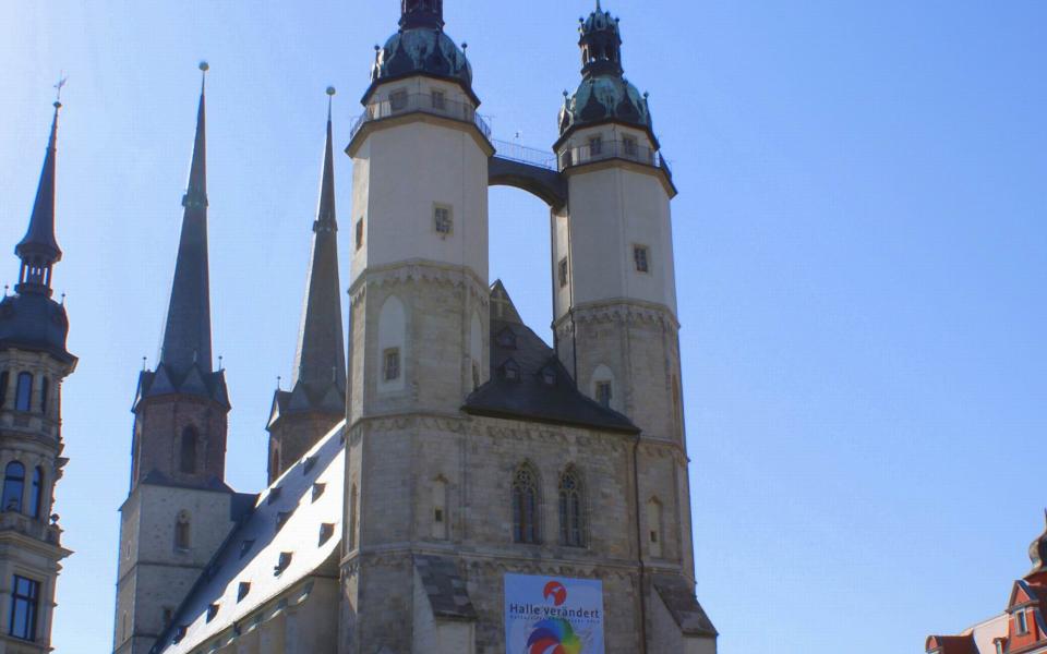 Hausmannstürme der Marktkirche aus Halle (Saale)