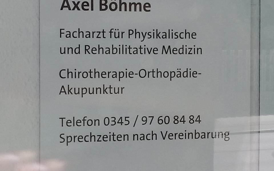 Axel Böhme - Physikalische & Rehabilitative Medizin aus Halle (Saale)