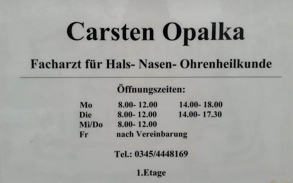 Carsten Opalka Hals-Nasen-Ohren-Arzt Öffnungszeiten aus Halle (Saale)